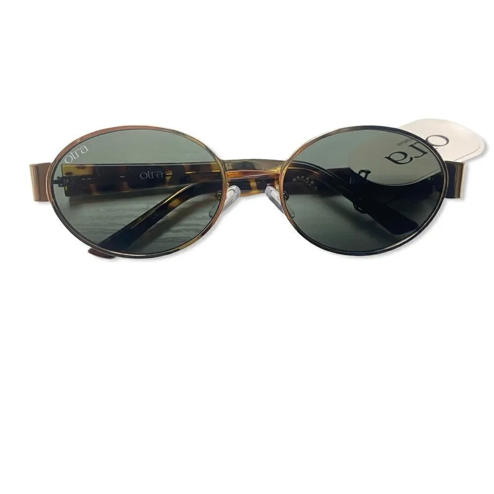Otra Eyewear Echo in Gold Tort Green sunglasses glasses Revolve